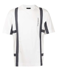 Emporio Armani Logo Print Panelled T Shirt
