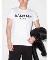 Balmain Logo Print Short Sleeved T Shirt