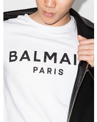 Balmain Logo Print Short Sleeved T Shirt