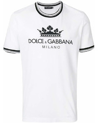 Dolce & Gabbana Logo Print Stripe T Shirt