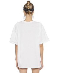 Moschino Logo Printed Cotton Jersey T Shirt