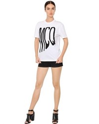 McQ by Alexander McQueen Logo Printed Cotton Jersey T Shirt