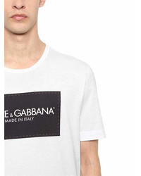 Dolce & Gabbana Logo Printed Cotton Jersey T Shirt