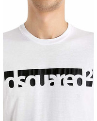 DSQUARED2 Logo Printed Cotton Jersey T Shirt