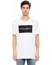 Dolce & Gabbana Logo Printed Cotton Jersey T Shirt