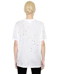 Givenchy Logo Printed Destroyed Jersey T Shirt