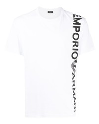 Emporio Armani Logo Stripe Cotton T Shirt
