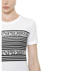 PIERRE BALMAIN Logo Stripe Print Cotton Jersey T Shirt