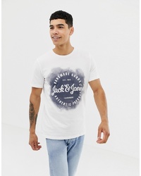 Jack & Jones Logo T Shirt With Spray Print