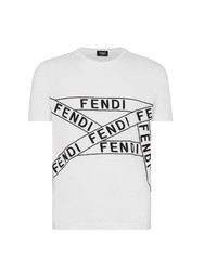Fendi Logo Tape Embroidered Graphic Tee