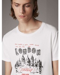 Burberry London Skyline Print Cotton T Shirt