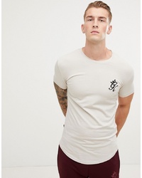Gym King Longline Fitted T Shirt In Cloud
