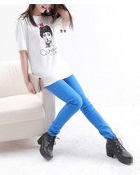 ChicNova Loose Fit Painted Print Cotton T Shirt With Round Neckline