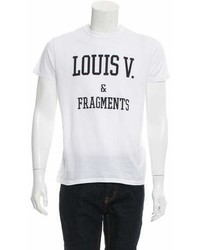 Louis Vuitton X Fragt Crew Neck Logo Print T Shirt