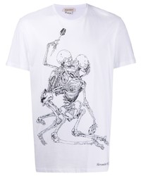 Alexander McQueen Lovers Skeleton Printed T Shirt