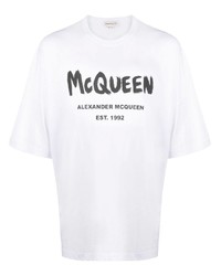 Alexander McQueen Mcqueen Graffiti Logo Print T Shirt