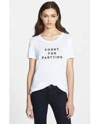 Milly Sorry For Partying Graphic Tee White Black Medium
