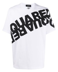 DSQUARED2 Mirrored Logo Cotton T Shirt