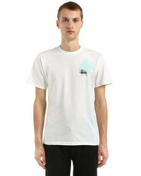 Stussy Mist Printed Cotton Jersey T Shirt