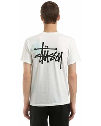 Stussy Mist Printed Cotton Jersey T Shirt