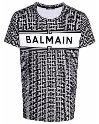 Balmain Monogram Logo Print T Shirt