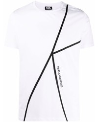 Karl Lagerfeld Monogram Print Cotton T Shirt
