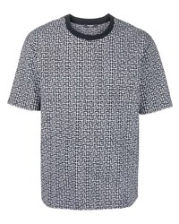 Balmain Monogram Print Cotton T Shirt