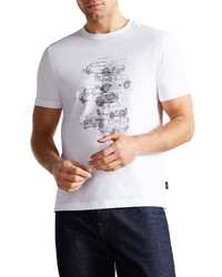 Ted Baker London Montrse Car Graphic Tee In White At Nordstrom