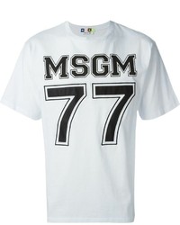 MSGM 77 Logo Print T Shirt