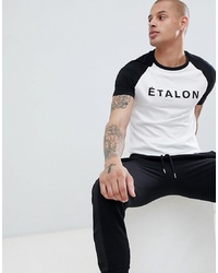 ASOS DESIGN Muscle Fit Raglan T Shirt With French Slogan Print