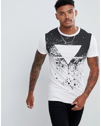 ASOS DESIGN Muscle Fit T Shirt With Triangle Splatter Print