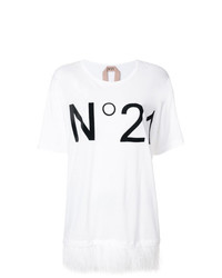 N°21 N21 Feather Trim Logo T Shirt