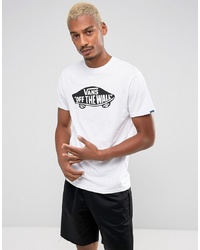 Vans Off The Wall Logo T Shirt In White Vjayyb2