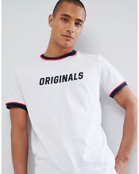 Jack & Jones Originals T Shirt With Contrast Ringer And Originals Slogan