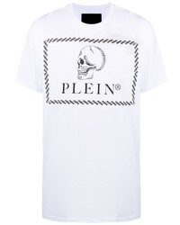 Philipp Plein Outline Skull Print T Shirt
