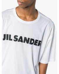 Jil Sander Oversized Logo Print Cotton T Shirt