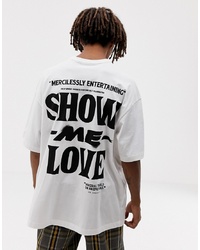 Cheap Monday Oversized T Shirt In White With Back Print