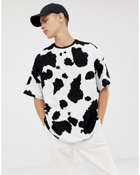 ASOS DESIGN Oversized T Shirt With All Over Cow Print