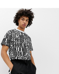 Crooked Tongues Oversized T Shirt With Repeat