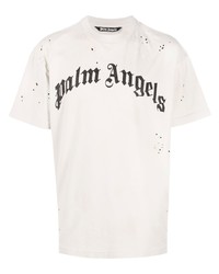 Palm Angels Paint Splatter Distressed Logo T Shirt