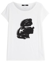 Karl Lagerfeld Painted Karl Head Printed T Shirt