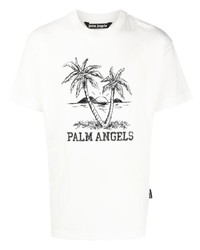 Palm Angels Palm Tree Logo Print T Shirt