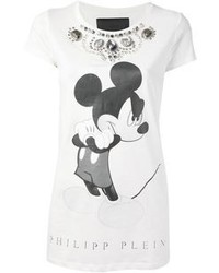 Philipp Plein Mickey Mouse Print T Shirt