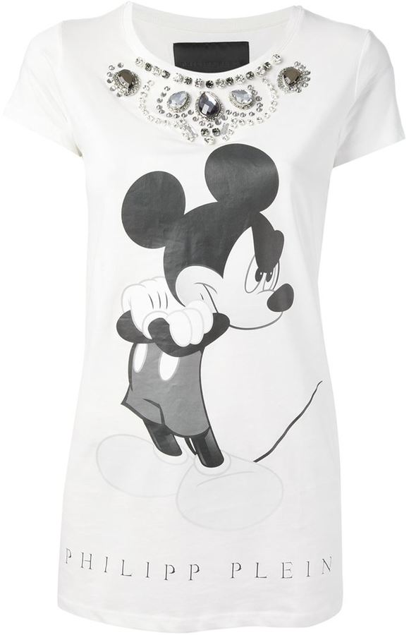 Telemacos Pat luchthaven Philipp Plein Mickey Mouse Print T Shirt, $557 | farfetch.com | Lookastic