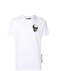 Philipp Plein Platinum Cut Flocked Skull T Shirt