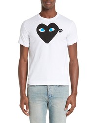 Comme des Garcons Play Graphic T Shirt With Heart Applique