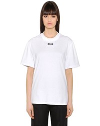 MSGM Printed Cotton Jersey T Shirt