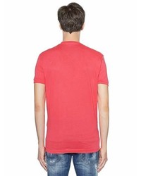 DSQUARED2 Printed Cotton Jersey T Shirt W Pocket