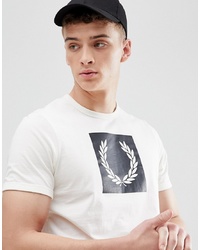 Fred Perry Printed Laurel Wreath T Shirt In White