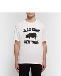 Jean Shop Printed Slub Cotton Jersey T Shirt